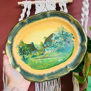 Isle Orleans Quebec Canada Decorative Plate Farmhouse Pastoral Handpainted 2008